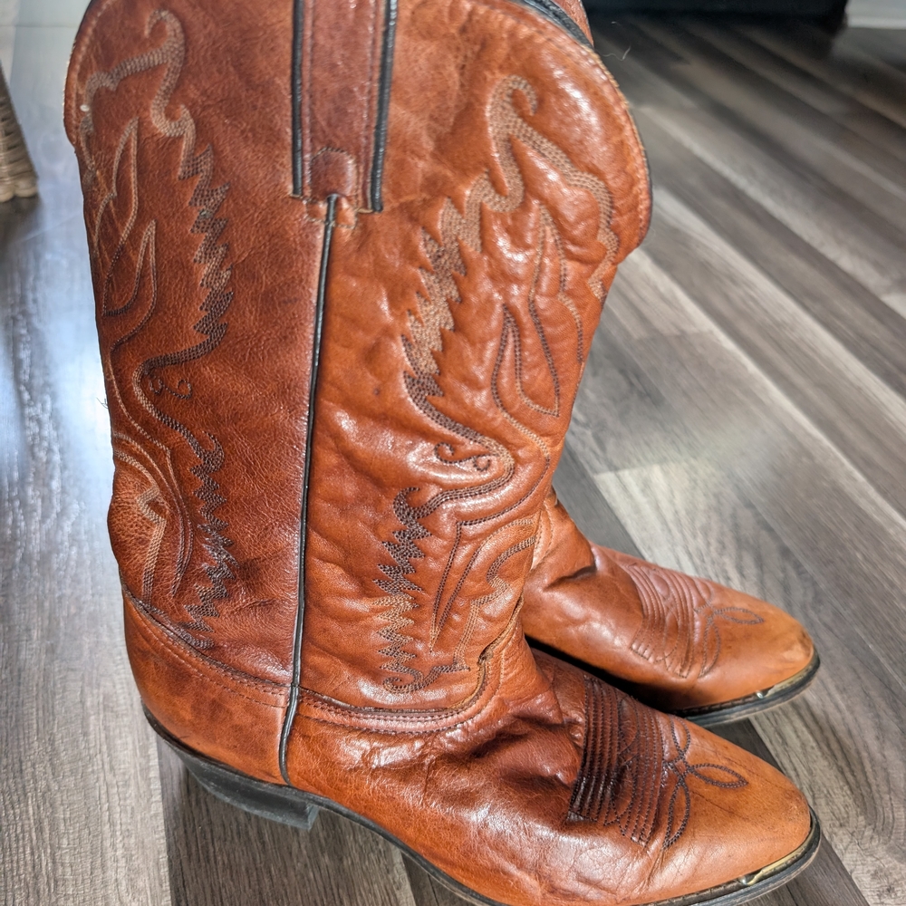 Durango Men's Western Vintage Leather Cowboy Boots, Size 10.5 D, Brown